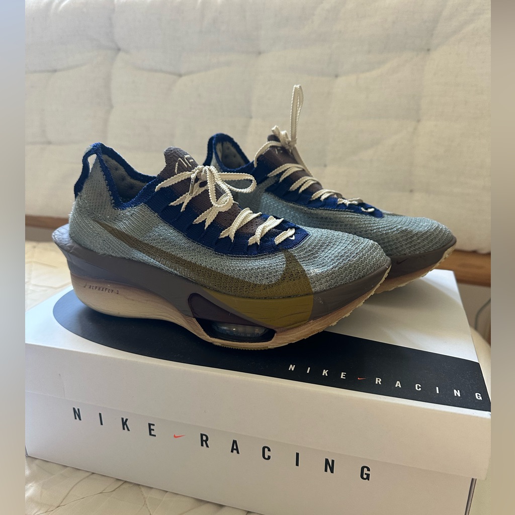Nike Menâs Racing Sneakers In Light Gray, Navy, Olive, And Cream